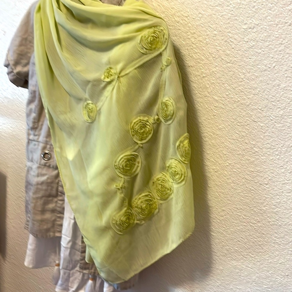 Scarf or wrap green light lime color
